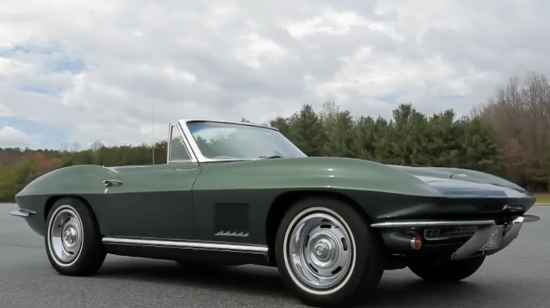 Joe Biden's green 1967 Chevrolet Corvette convertible outside