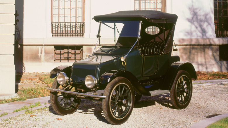 Green Baker Electric car parked outside