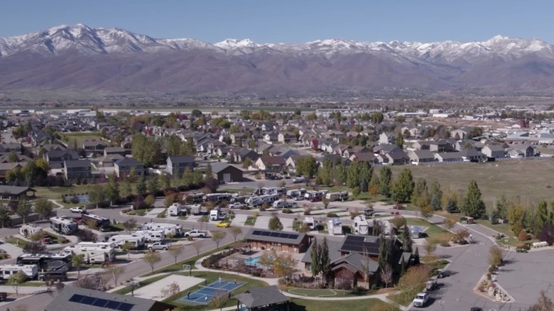 Aerial view of the Mountain Valley RV Resort