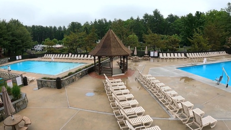 The swimming pool area at Normandy Farms