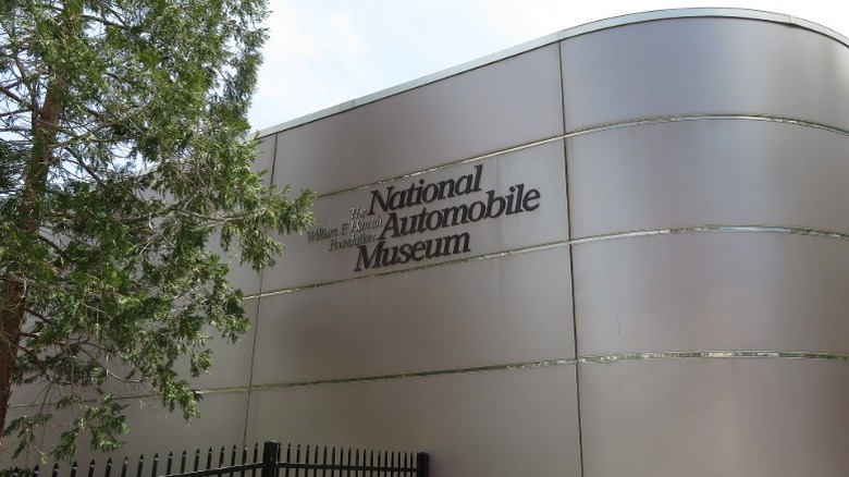 Exterior of the National Automobile Museum with its logo
