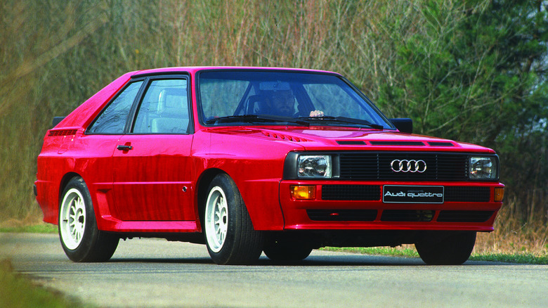 Red Audi Sport Quattro press photo.