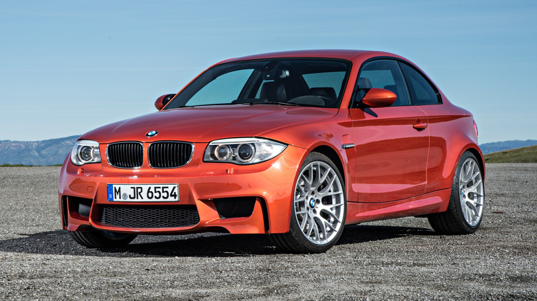 Orange BMW 1-Series M Coupe press photo.
