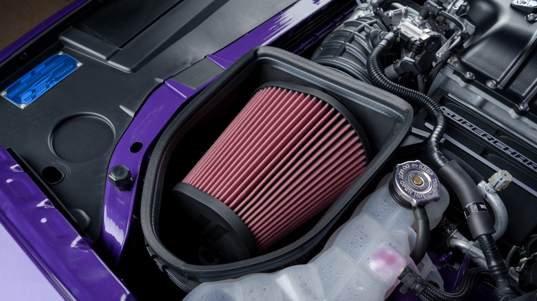 Dodge Demon with cold air intake system.