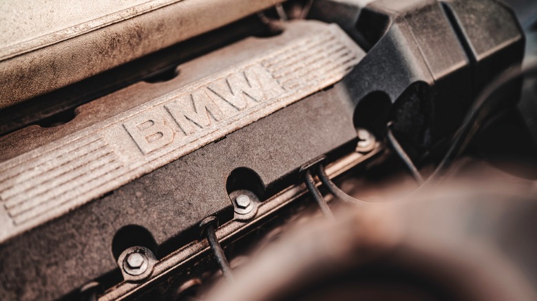 Close up of BMW valve cover.