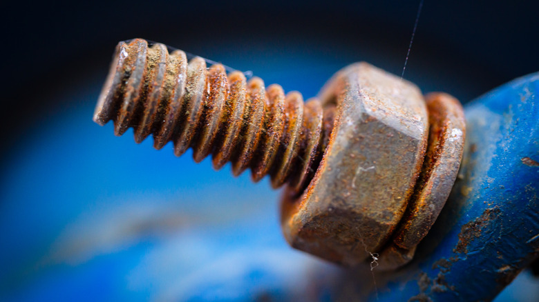 Close up of rusty bolt.