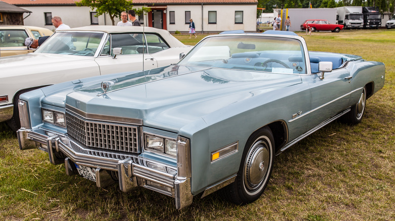 1975 Cadillac Eldorado Convertible astatine car show.