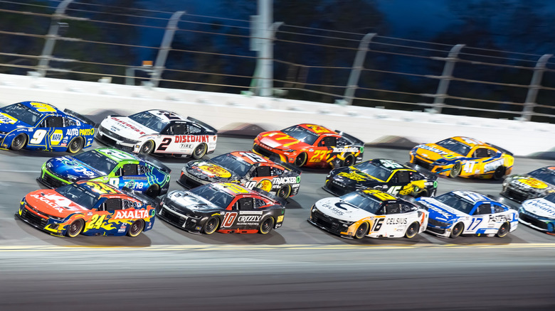 NASCAR drivers jockey for position at the Daytona 500.