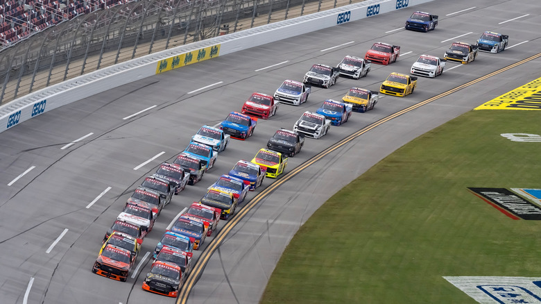 Trucks race at Talladega Superspeedway.