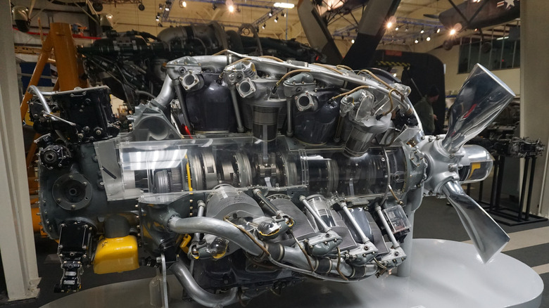 A Pratt & Whitney R-4360-4 Wasp Major exhibited at the Air Zoo at Kalamazoo/Battle Creek International Airport.