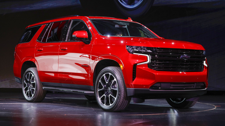 Chevy Tahoe under the spotlight.