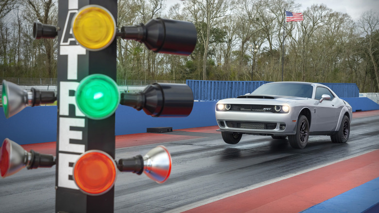 Dodge Challenger SRT Demon 170 at a drag strip