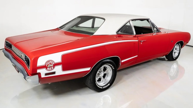 A 1970 Dodge Super Bee for sale from a rear 3/4 view in a studio