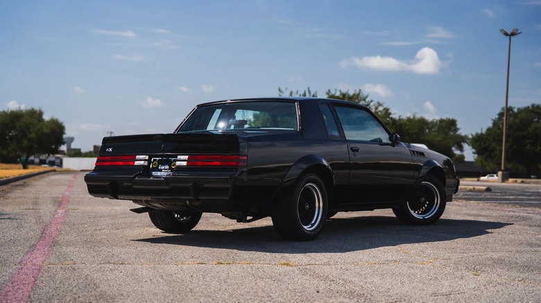 Rear 3/4 of the 1987 Buick GNX for sale.