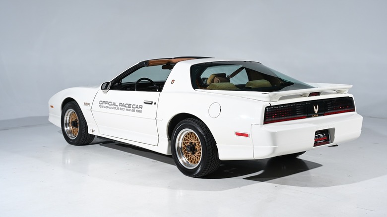 Rear 3/4 of the 1989 Pontiac Firebird Trans Am 20th Anniversary for sale.