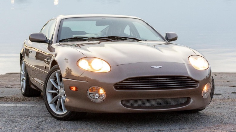 Front 3/4 of the 2001 Aston Martin DB7 Vantage for sale.