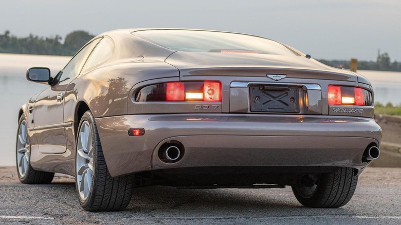 Rear 3/4 view of the 2001 Aston Martin DB7 Vantage for sale.
