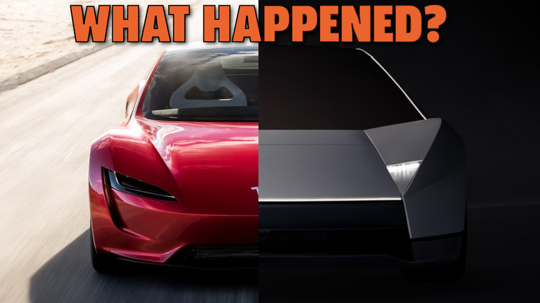 Side-by-side of the 2017 and 2026 Tesla Roadster concepts