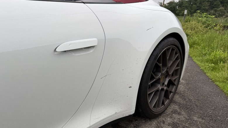 White 2025 Porsche 911 Carrera GTS Cabriolet rear fender