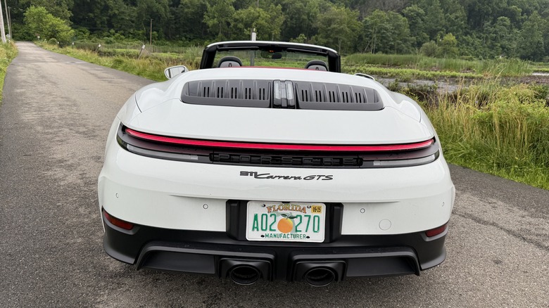 White 2025 Porsche 911 Carrera GTS Cabriolet rear view