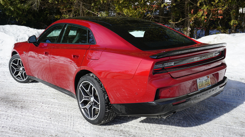 Red 2026 Dodge Charger Sixpack rear three-quarter view