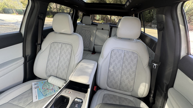 A look back at the white seats in the top trim Cherokee Overland