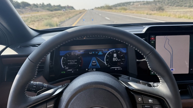 Blue 2026 Subaru Outback driving