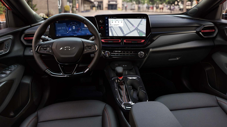 A wide shot of the dashboard in the 2027 Chevrolet Trax