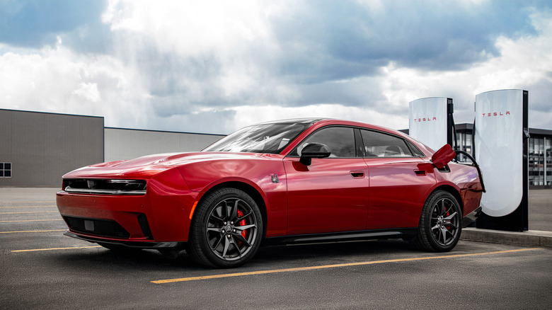 Dodge Charger 4-Door at Tesla Supercharger