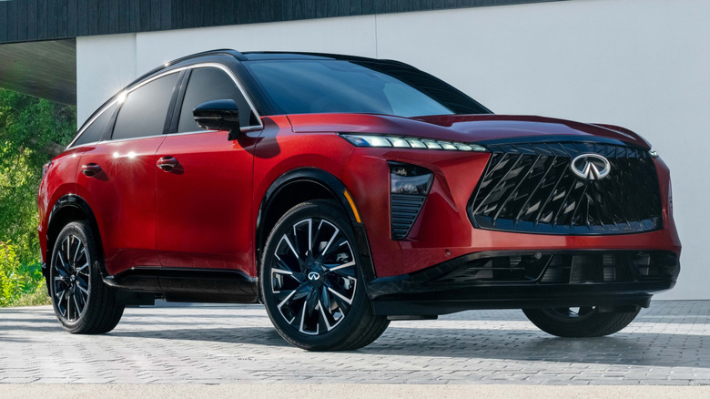 red 2027 Infiniti QX65 Autograph front 3/4 view