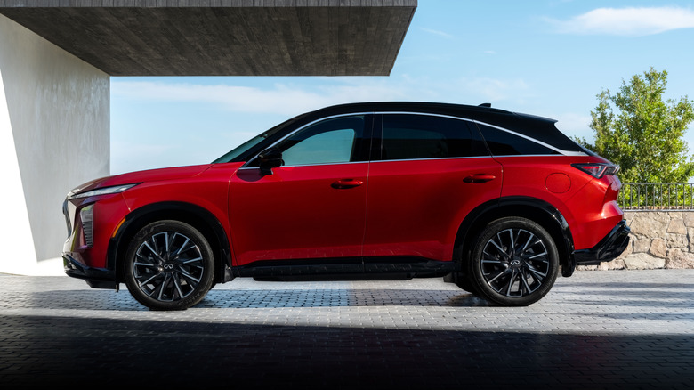 red 2027 Infiniti QX65 Autograph side view