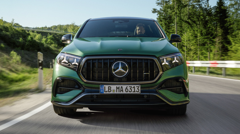 Front end of a green 2027 Mercedes-AMG GLE63 S Coupe