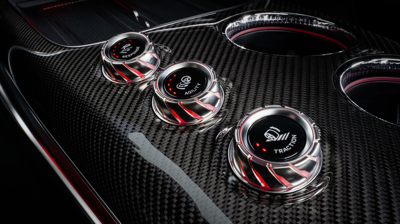 Control knobs in the 2027 Mercedes-AMG GT 4-Door Coupe EV