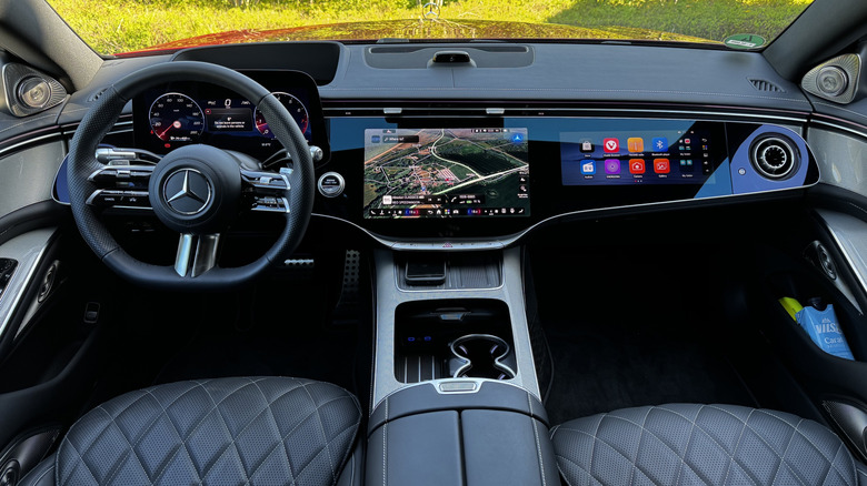 A wide view of the dashboard showing the three screens
