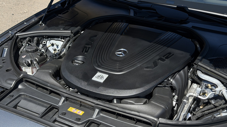 Engine bay of a 2027 Mercedes-Maybach S680