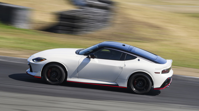 2027 Nissan Z Nismo w/ manual transmission white side profile