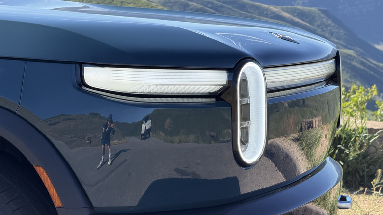 Headlights of a 2027 Rivian R2