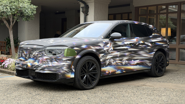 Front 3/4 view of a camouflaged