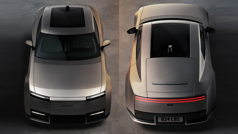 Front and rear views of a 2028 Jaguar Type 01