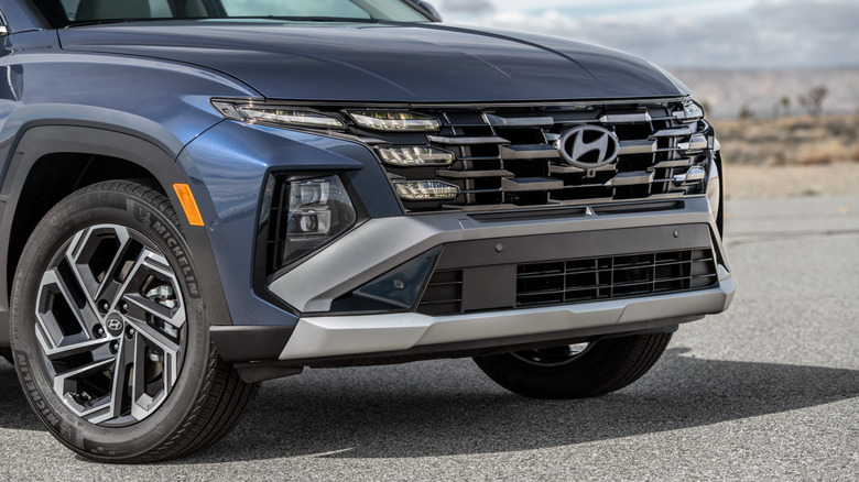 Close-up front shot of a 2026 Hyundai Tucson.