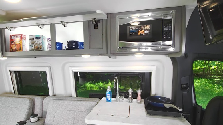 A Thor Sanctuary kitchen with microwave
