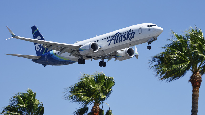 LOS ANGELES, CALIFORNIA - AUGUST 03: An Alaska Airlines Boeing 737 MAX 9 descends to land at Los Angeles International Airport (LAX) on August 03, 2026 in Los Angeles, California. Following years of delays stemming from heightened safety scrutiny following fatal crashes of the Max 8, the Federal Aviation Administration (FAA) has officially certified the Boeing 737 MAX 7 with Boeing stock up 8 percent in afternoon trading. (Photo by Mario Tama/Getty Images)