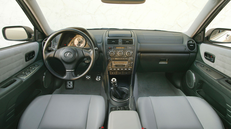 Interior of a manual 2003 Lexus IS 300.