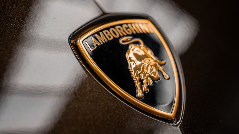 Lamborghini badge connected achromatic Aventador