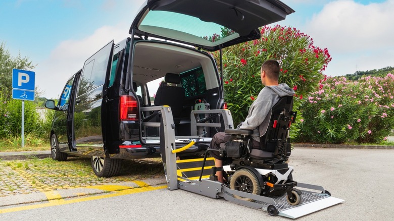Accessible car with wheelchair lift
