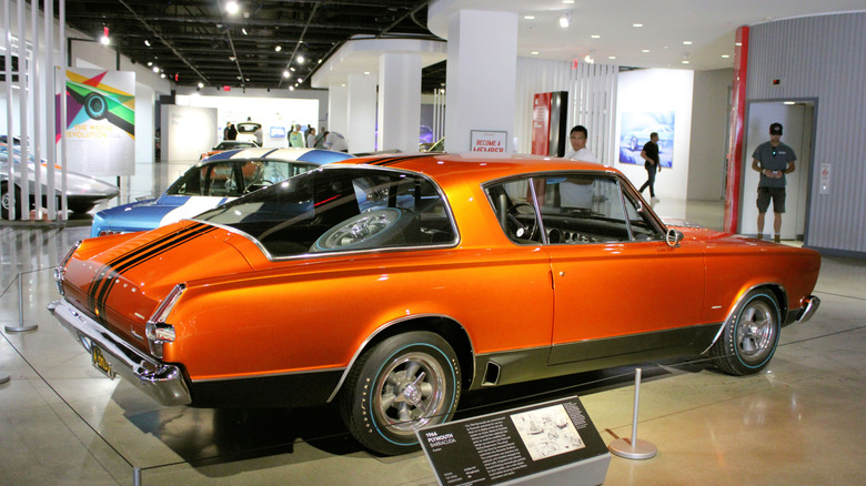 A 1966 Plymouth Barracuda on display