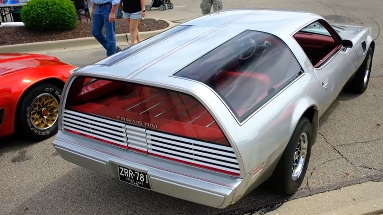 A 1985 Pontiac Trans Am Kammback concept car parked outside
