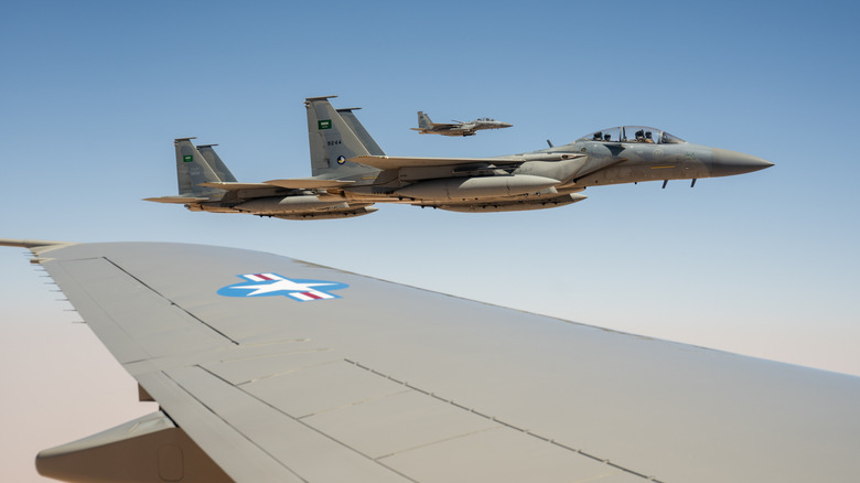Fighter jets escorting Air Force One