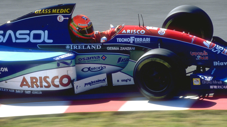 Eddie Irvine in his 1994 Benetton F1 car