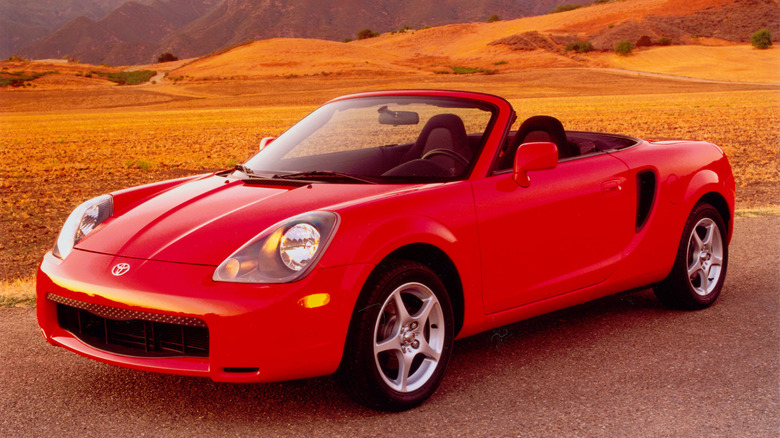 Red Toyota MR2 Spyder press image